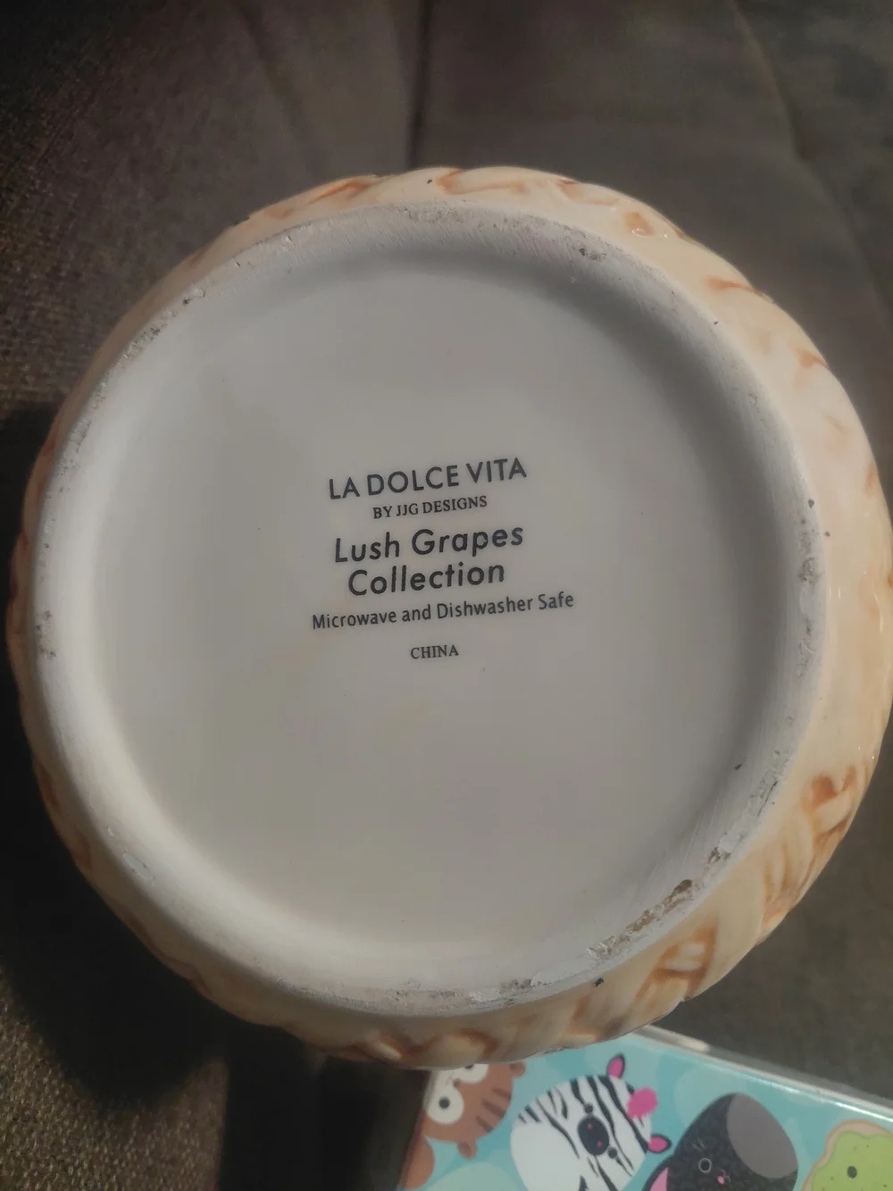 Dolce Vita Purple Grape Ceramic Canister Set with White Lids